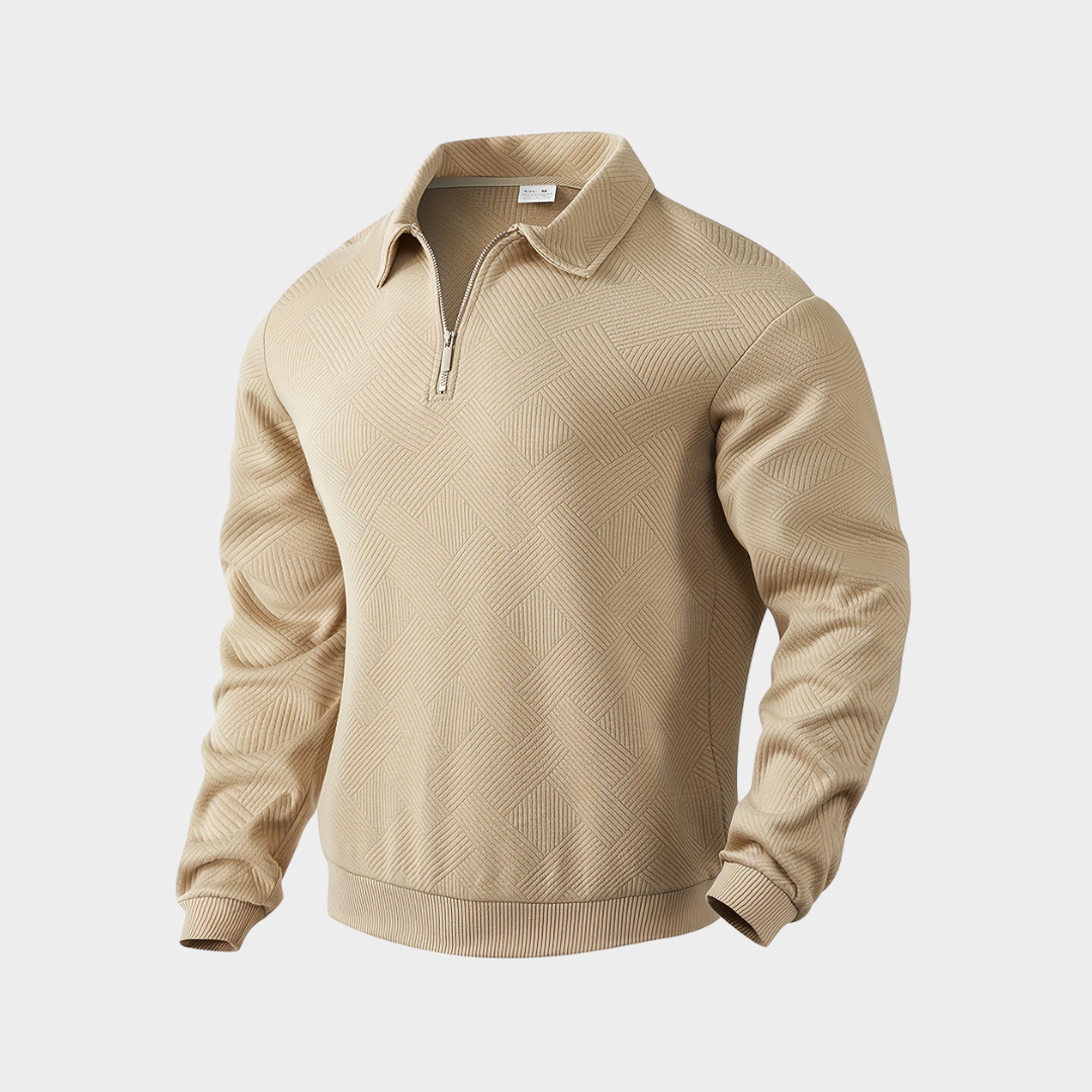 Maglione Uomo Collo Alto con Mezza Cerniera Stile Moderno
