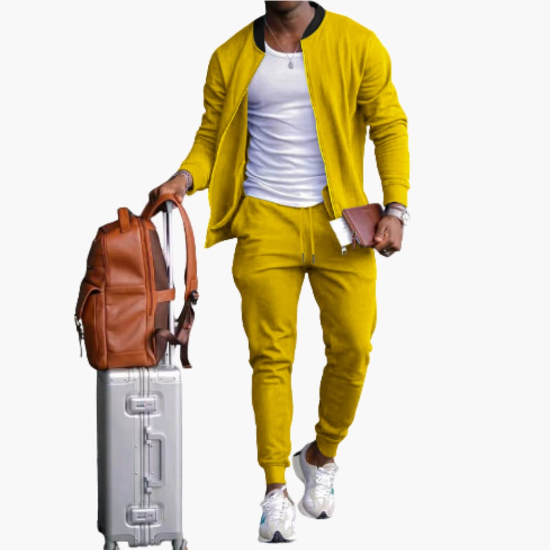 Tuta Sportiva Uomo con Zip Vestibilità Regolare