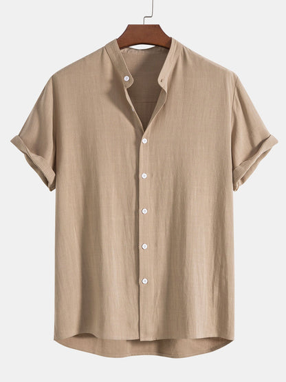 Completo Uomo Camicia Colletto alla Coreana e Pantaloni Vita Dritta - Brentozzi