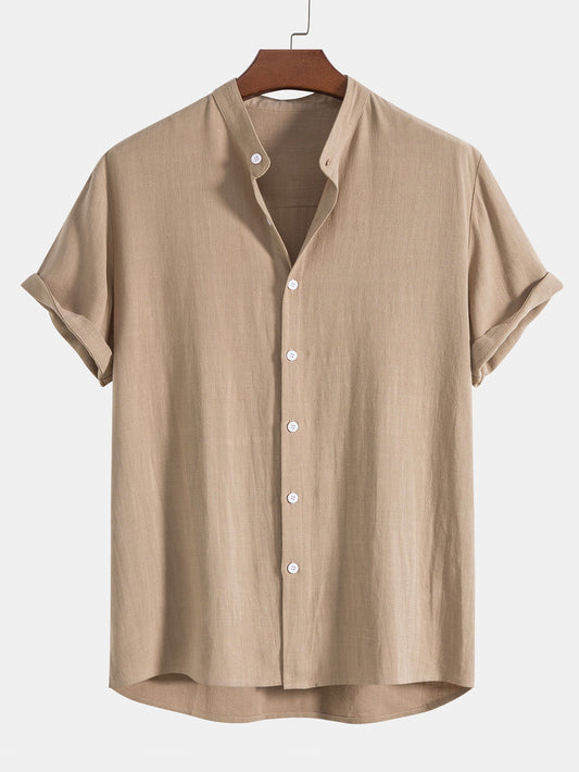 Completo Uomo Camicia Colletto alla Coreana e Pantaloni Vita Dritta - Brentozzi
