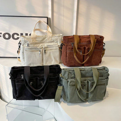 Borsa Tracolla Donna in Corda con Tasche con Zip