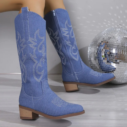Stivali Cowboy Donna in Denim Classici