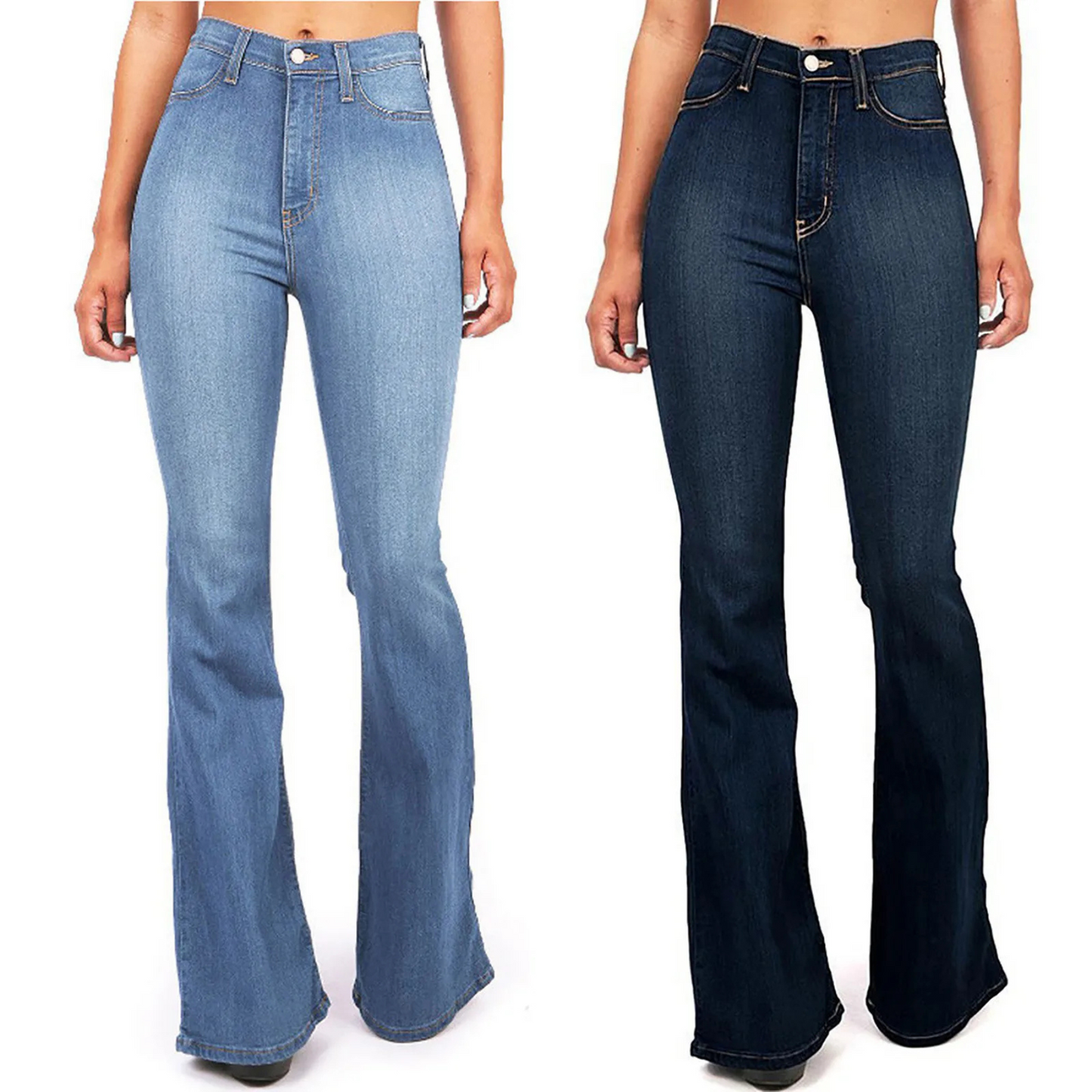 Jeans Donna Vita Alta Denim Flare Comfort
