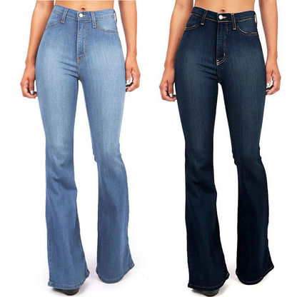 Jeans Donna Vita Alta Denim Flare Comfort