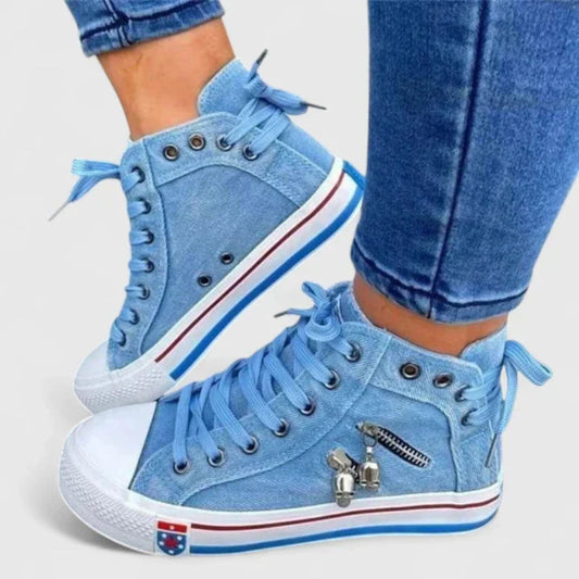 Sneakers Donna Denim Tacco Alto Stiloso - Brentozzi