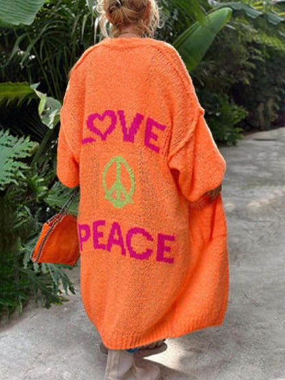 Cardigan Uomo Maglia Larga Tasca Motivo Cuore