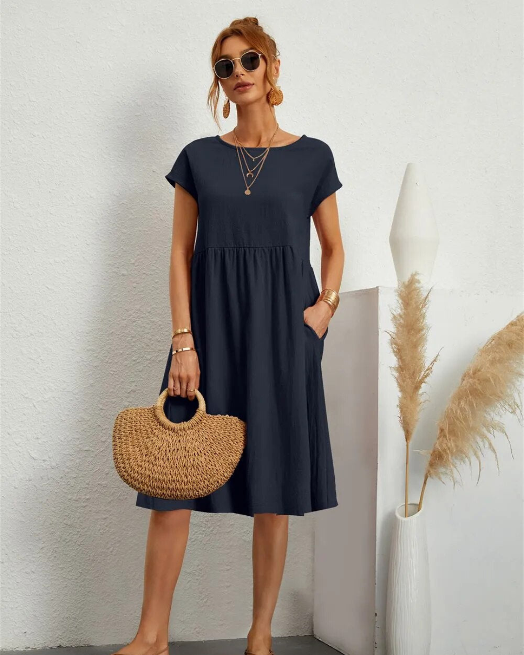 Abito Midi Donna Estivo Spiaggia Leggero