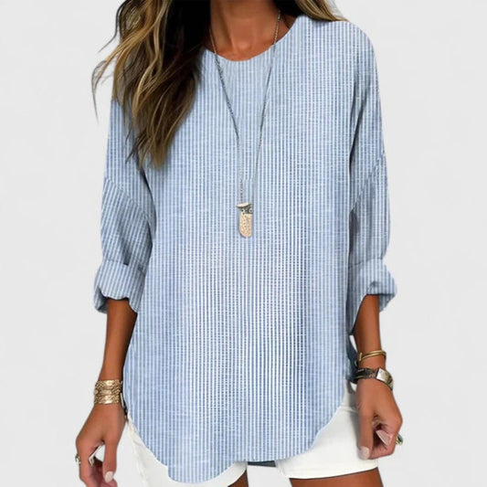 Blusa Donna a Righe Svasata Casual - Brentozzi