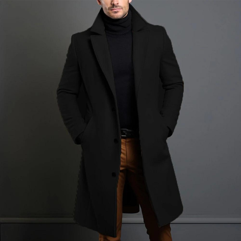 Cappotto Uomo in Misto Lana Taglio Sfiancato con Colletto Rever
