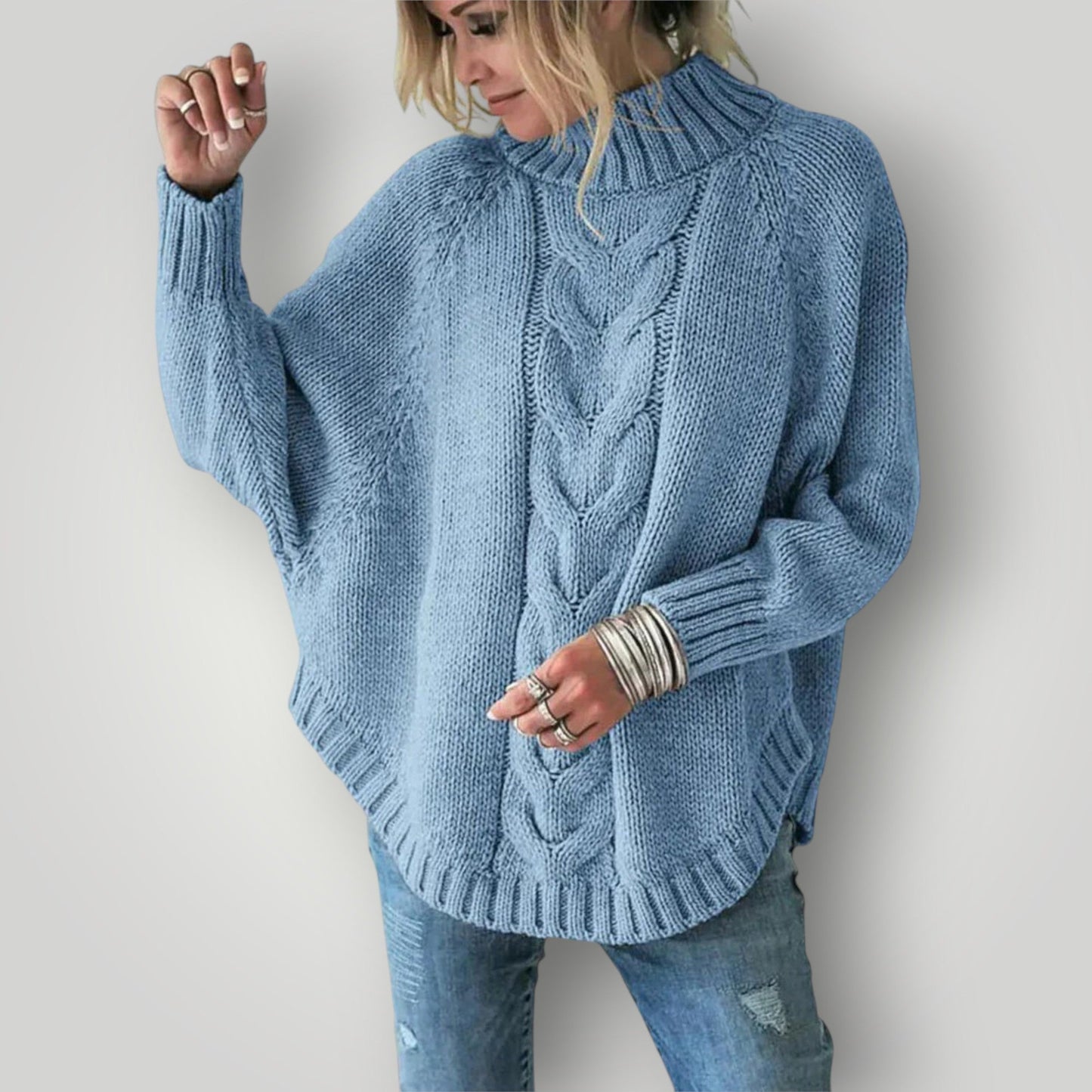 Maglione Donna in Maglia Collo Alto Casual Invernale