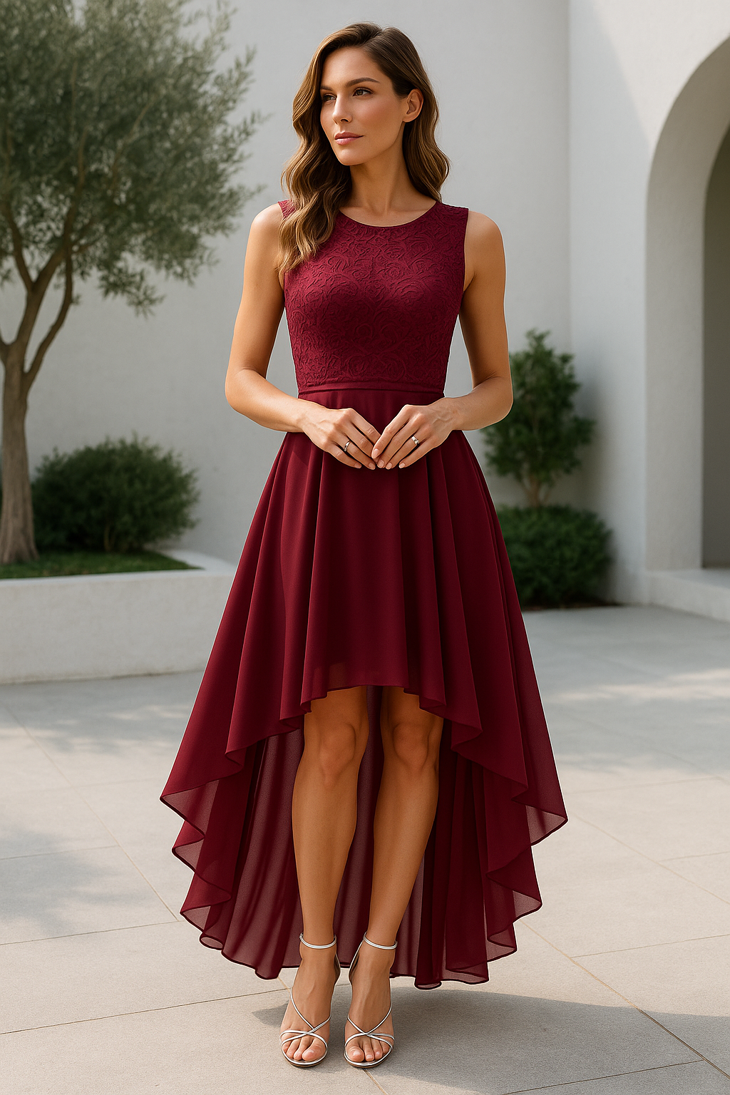 Abito Donna High-Low Elegante Cerimonia - Brentozzi