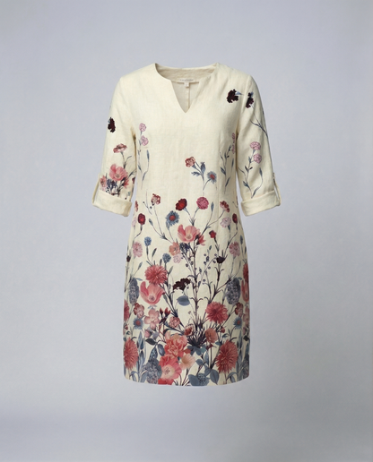 Abito Donna Elegante Floreale Svasato