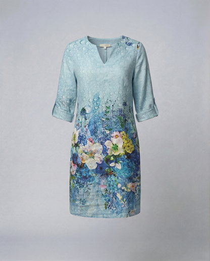 Abito Donna Elegante Floreale Svasato