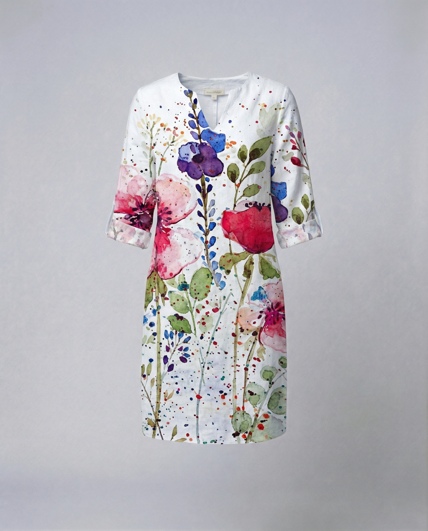 Abito Donna Elegante Floreale Svasato