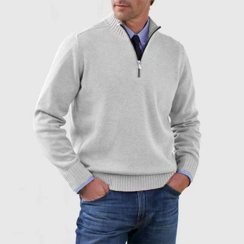 Maglione Uomo con Mezza Zip Caldo e Confortevole Stile