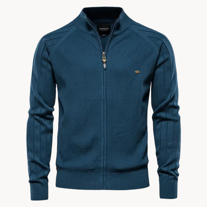 Felpa Uomo con Zip Design Strutturato e Collo Alto