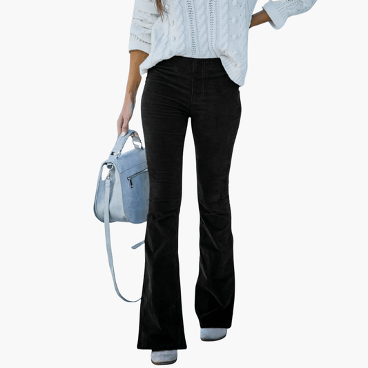Pantaloni Lunghi Donna Eleganti in Velluto Corduroy - Brentozzi