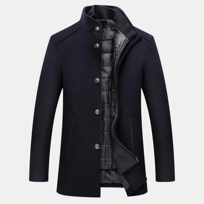 Cappotto Uomo Lana Imbottito Invernale Collo Alto