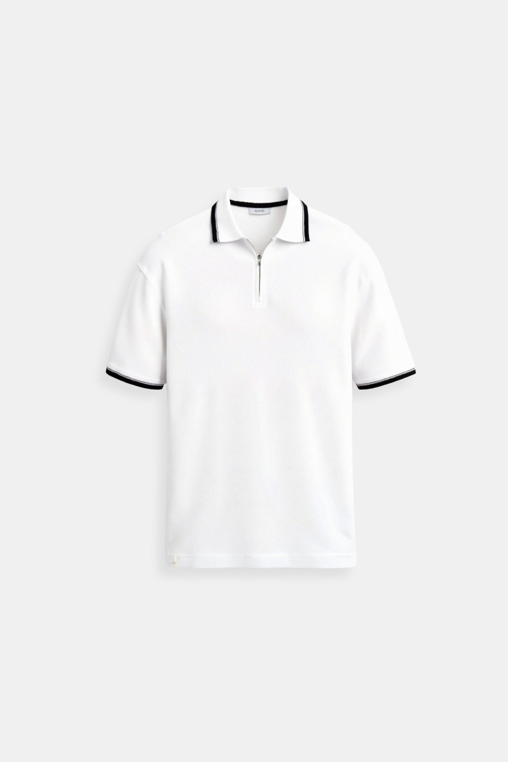 Polo Uomo Classica con Zip e Dettagli a Contrasto - Brentozzi