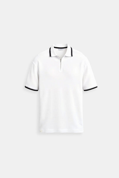 Polo Uomo Classica con Zip e Dettagli a Contrasto - Brentozzi