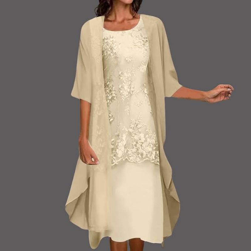 Abito Midi Donna Due Pezzi Cerimonia
