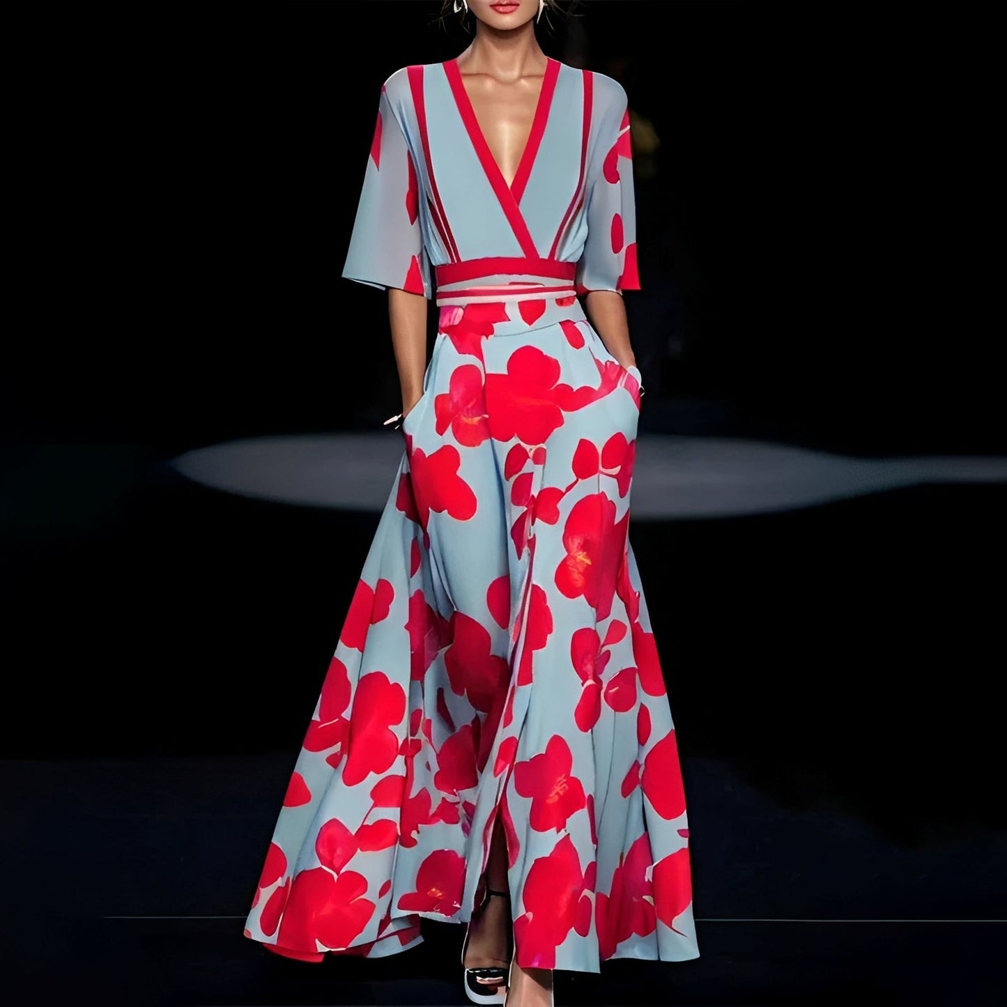 Abito Corto Donna Manica Corta Stile Elegante