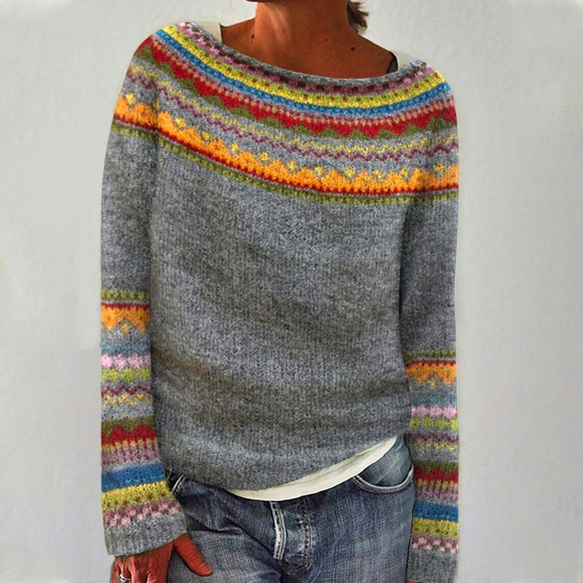 Maglione Donna con Stampa Morbido e Stile Retrò - Brentozzi