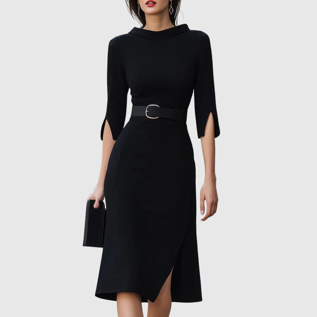Abito Midi Donna Elegante con Cintura - Brentozzi