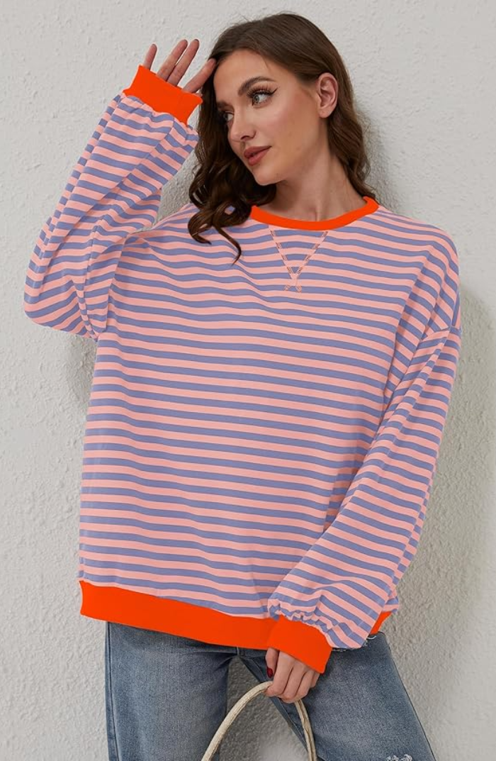 Maglione Donna a Righe Oversize