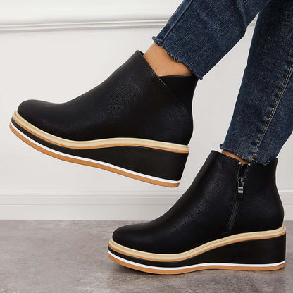 Stivaletti Donna Plateau Zip Chiusura