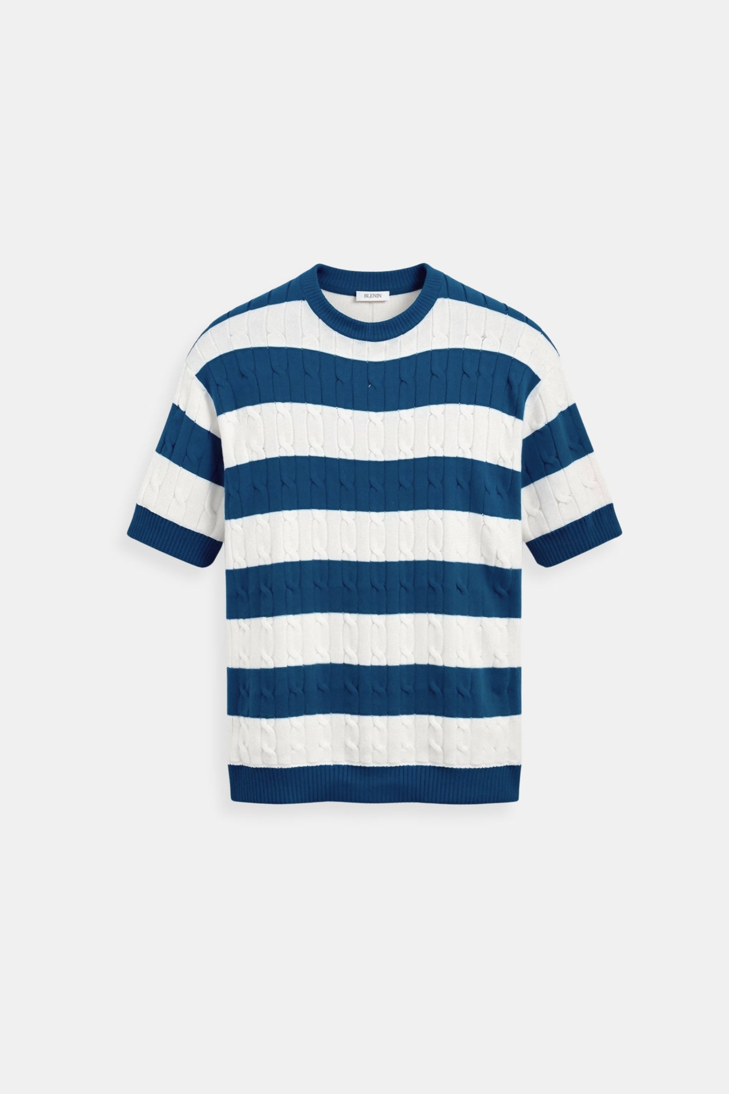 Maglione Uomo a Righe Manica Corta Morbido