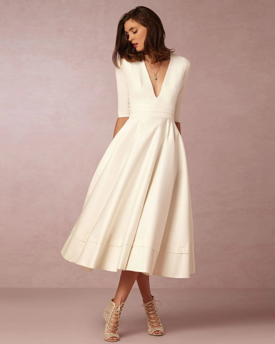 Abito Maxi Donna Scollo a V Elegante - Brentozzi