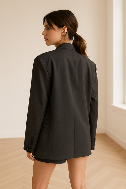 Blazer Donna Lineare Vestibilità Ampia