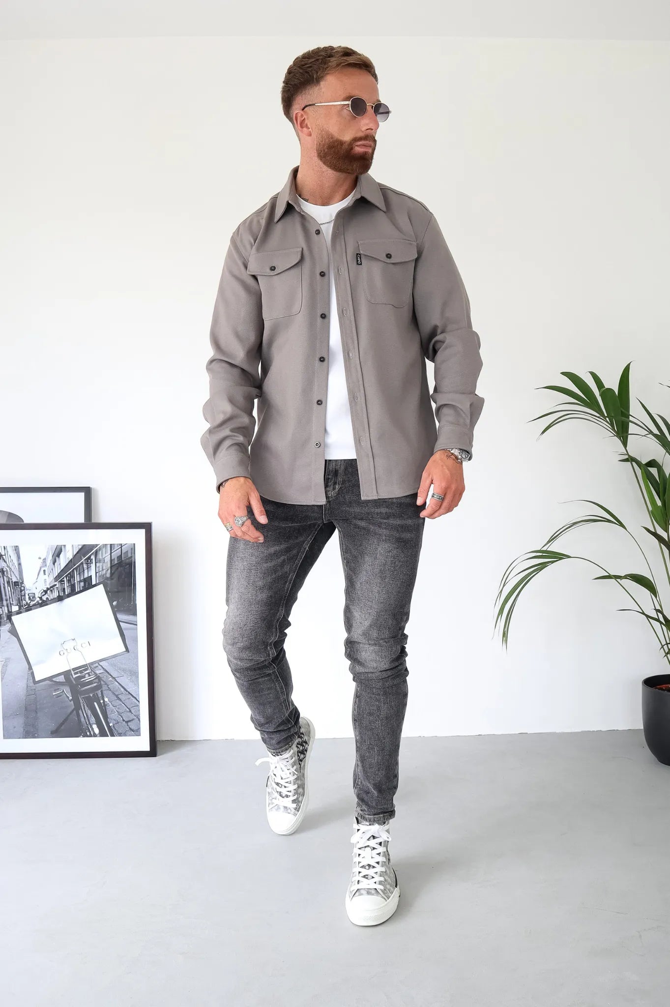 Camicia Uomo Overshirt Cotone Casual Bottoni