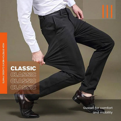Pantaloni Uomo Stretch Vestibilità Classica Lunghezza Regolare