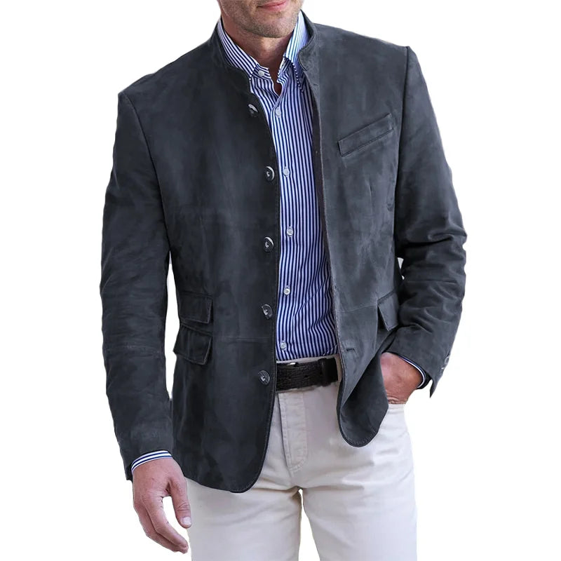 Cappotto Uomo Classico Tessuto Raffinato Versatile