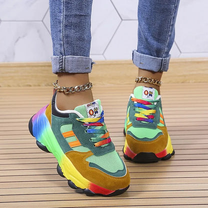Sneaker Donna Stringate Suola Spessa