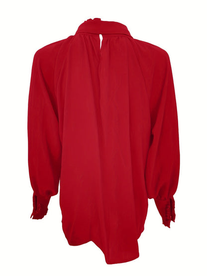 Blusa Donna con Fiocco e Ruches Elegante