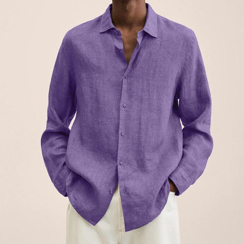 Camicia Uomo Manica Lunga Tessuto Leggero