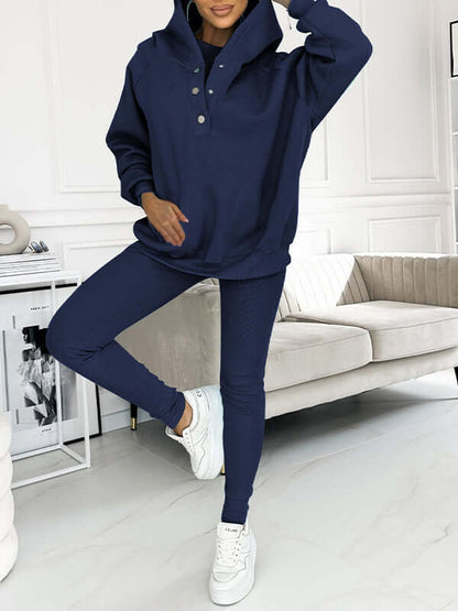 Tuta Donna Felpa in Fleece con Cappuccio Comfortabile