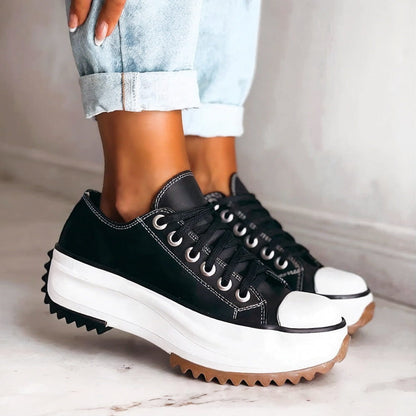 Sneaker Donna Plateau Ortopediche con Lacci