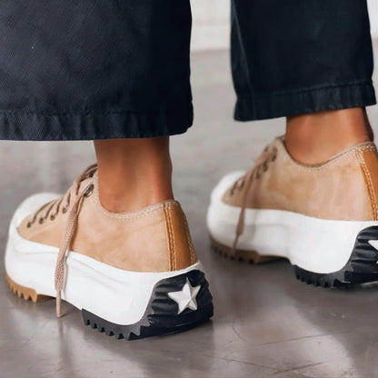 Sneakers Donna Plateau Suola Alta con Lacci Casual