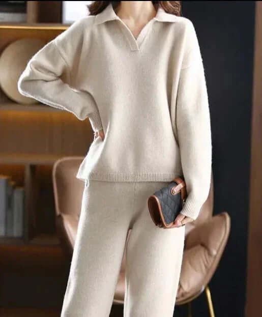 Completo Donna Maglione Polo Oversize e Pantaloni Dritti - Brentozzi