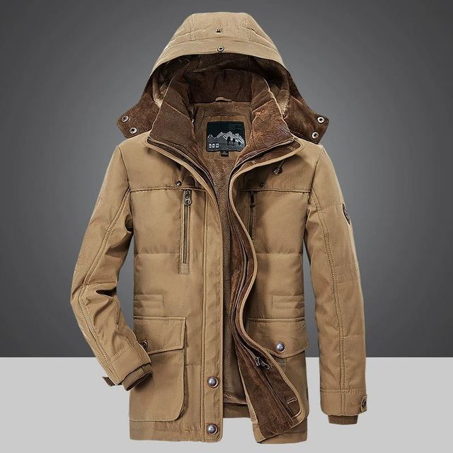 Giacca Invernale Uomo con Cappuccio Imbottitura Spessa Antivento