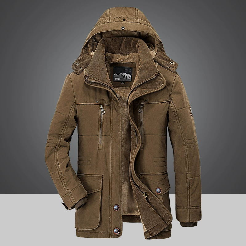 Giacca Invernale Uomo con Cappuccio Imbottitura Spessa Antivento - Brentozzi