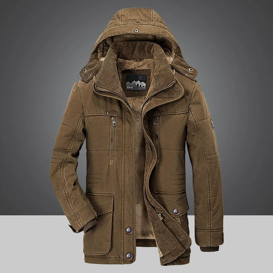 Giacca Invernale Uomo con Cappuccio Imbottitura Spessa Antivento - Brentozzi