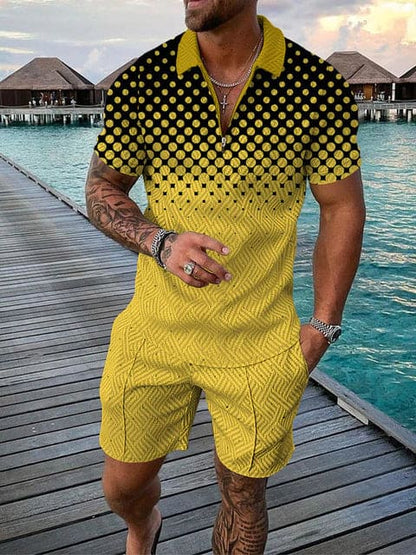 Completo Tempo Libero Uomo Due Pezzi con Stampa Casual