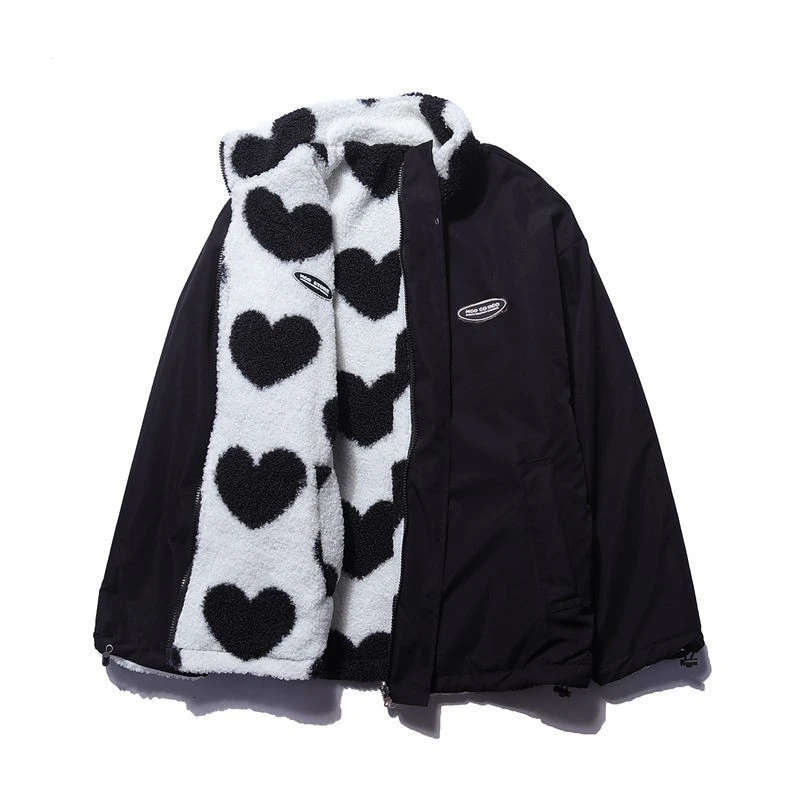 Giacca Donna Calda Stile Cuori Autunno Inverno