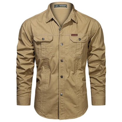 Camicia Uomo Manica Lunga Tasche Utility Regular Fit