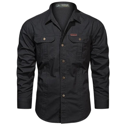 Camicia Uomo Manica Lunga Tasche Utility Regular Fit